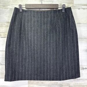 Hillard & Hanson Womens Gray‎ Wool Blend Pin Stripe Lined Mini Skirt Size 14